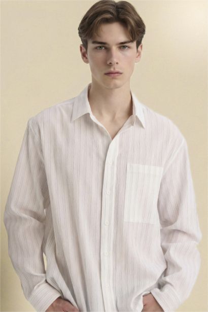 قميص اوفر سايز قماش ستريج