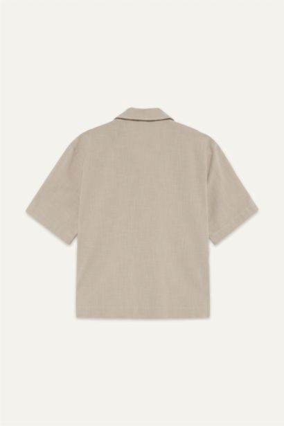 Boxy Fit Woven Polo Shirt