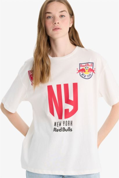 MLS Oversize Geniş Kalıp Bisiklet Yaka Sırt Baskılı Kısa Kollu Tişört