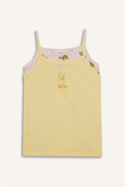 أندر شيرت بناتي قصة عادية من لوني تونز - قطعتين