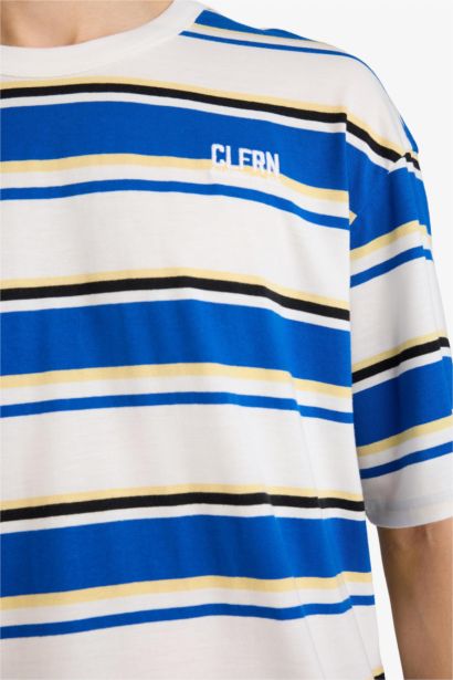 تيشيرت قطن نص ردن اوفر سايز بياخة مستديرة