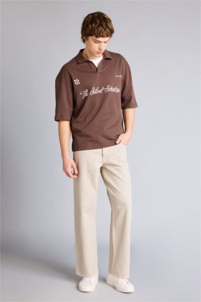 Loose Fit Polo Collar Polo T-Shirt