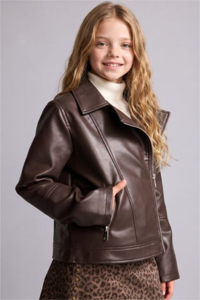 Girl Faux Leather Jacket