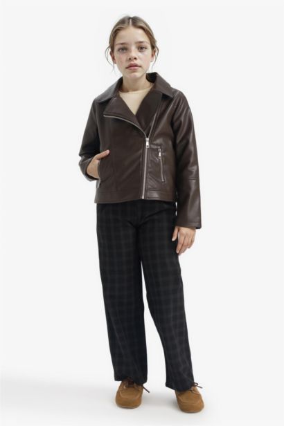 جاكيت بناتي جلد صناعي