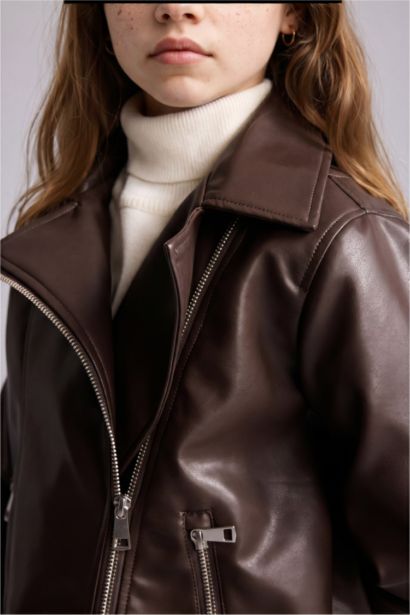Girl Faux Leather Jacket