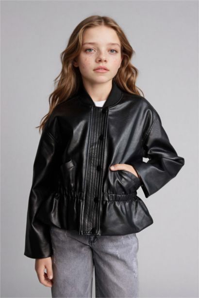 Girl College Collar Bomber Jacket