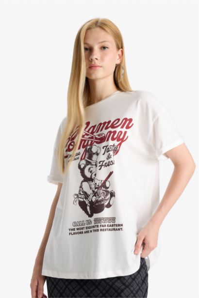 Oversize Fit Printed Short Sleeve T-Shirt