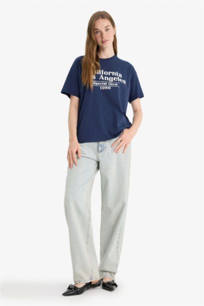 Oversize Fit Crew Neck Printed T-Shirt