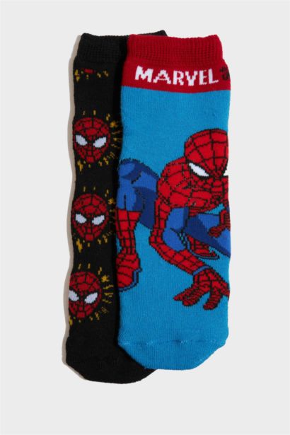 Boy Spiderman Licensed 2 piece Long Cotton Socks