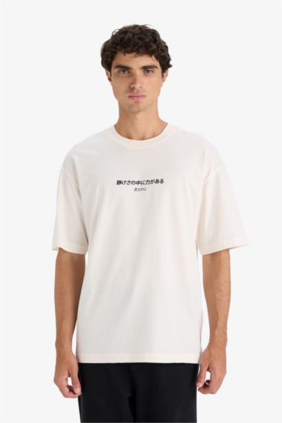 تيشيرت نص ردن قصة عادية وطبعة من الخلف