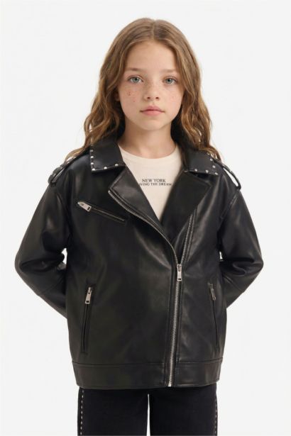 Girl Faux Leather Jacket