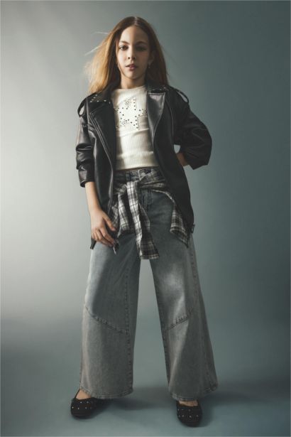 Girl Faux Leather Jacket