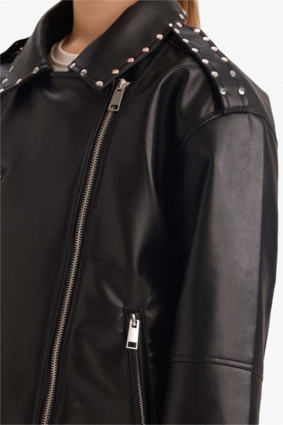 Girl Faux Leather Jacket