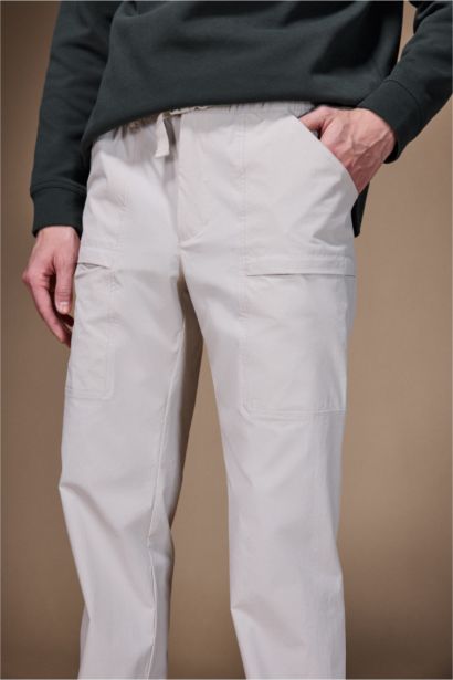 Elastic Waist Pockets Trousers