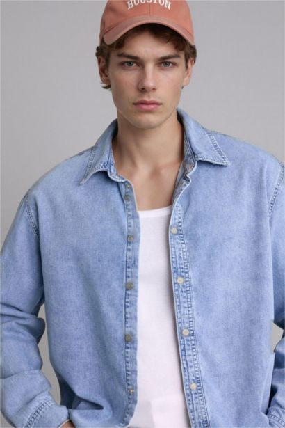 Regular Fıt Pamuklu Uzun Kollu Gömlek