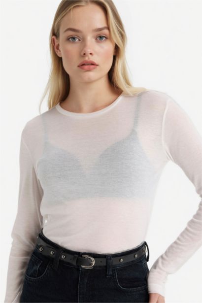 Лонгслив Slim Fit с круглым вырезом