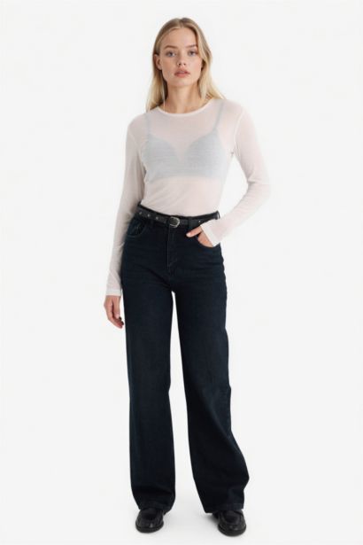 Лонгслив Slim Fit с круглым вырезом