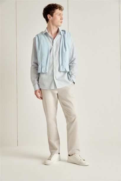 Брюки из хлопкового льна