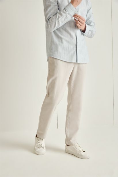 Брюки из хлопкового льна