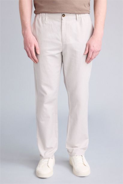 Брюки из хлопкового льна
