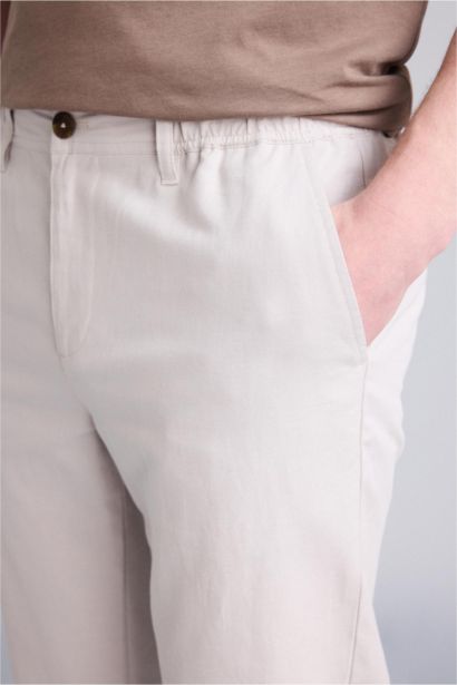 Брюки из хлопкового льна