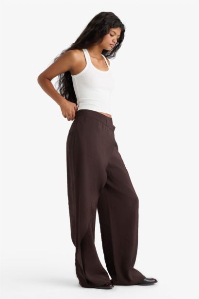 Wide Leg Normal Waist Straight Leg Trousers