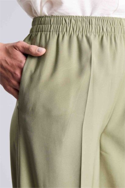 Straight Fit Wide Leg Viscose Trousers