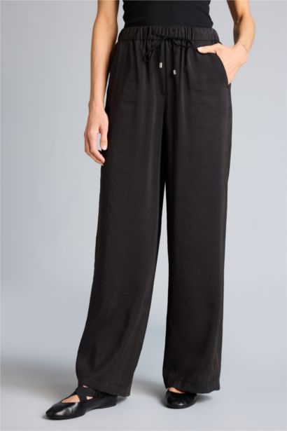 Wide Leg Flare Double Pocket modal Trousers