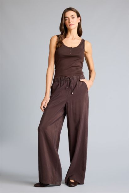 Wide Leg High Waist Flare Fit Trousers