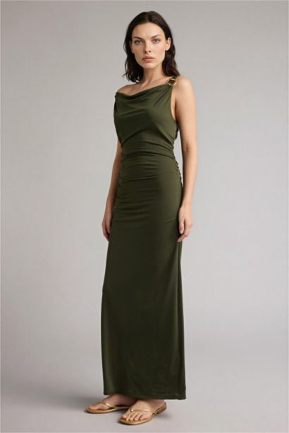 Regular Fıt Degaje Yaka Kısa Kollu Elbise