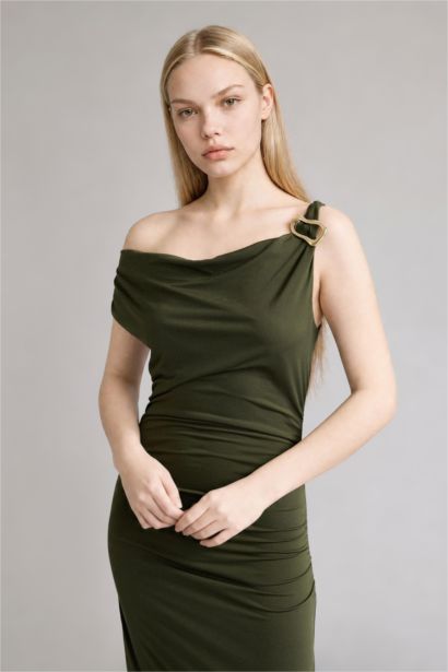 Regular Fit хомут жағалы қысқа жеңді көйлек