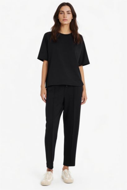 بنطلون بجامة رياضي قصة عادية بجيب برباط من الخصر