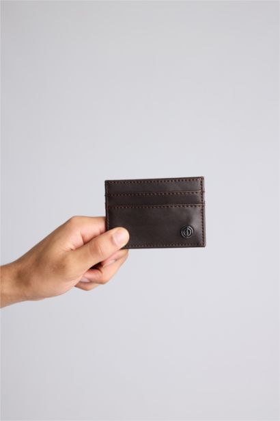 Man Faux Leather Business Card Wallet
