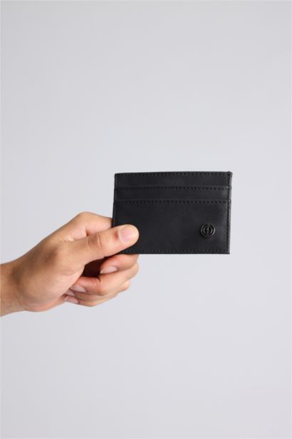 Man Faux Leather Business Card Wallet