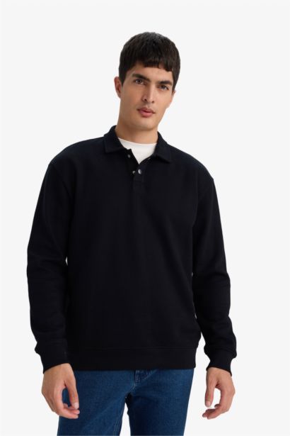Polo Collar Sweatshirt