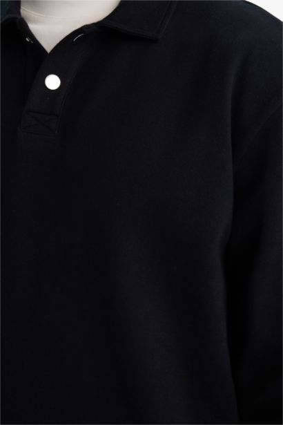 Polo Collar Sweatshirt