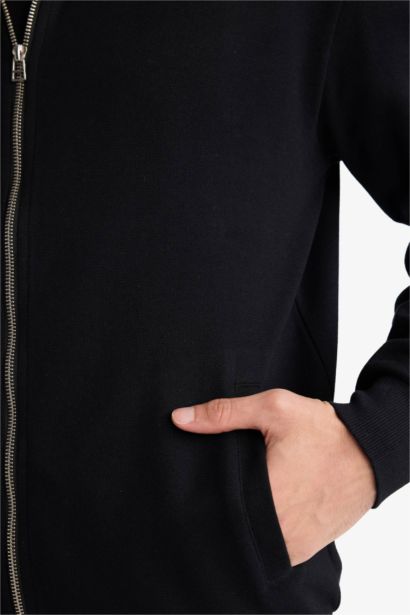 High Neck Zippered Cardigan