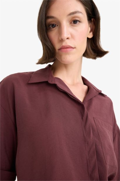 Loose Fit Shirt Collar modal Short Sleeve Shirt