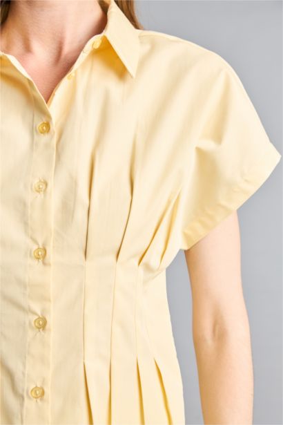 Fitted Kısa kollu Poplin Gömlek