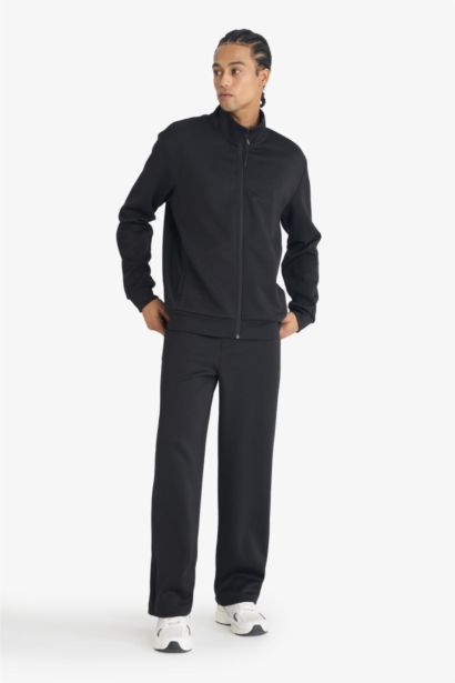 Standard Fit High Neck Zip Up Sweatshirt