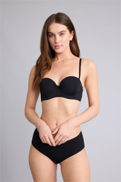 Micro Covered Half Padded Underwired Strapless Bra