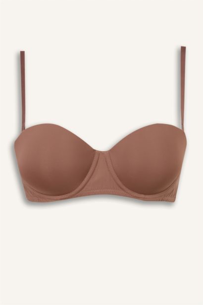 Micro Kaplı Yarım Dolgulu Balenli Straplez Sütyen