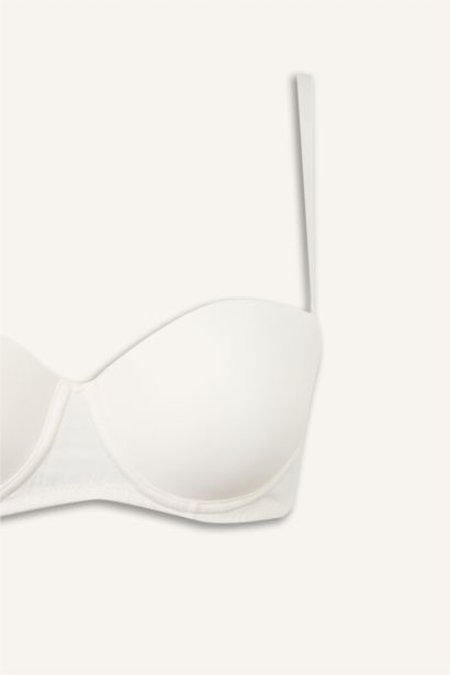 Micro Kaplı Yarım Dolgulu Balenli Straplez Sütyen