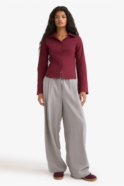 Chemise en popeline à manches longues Coupe ajustée