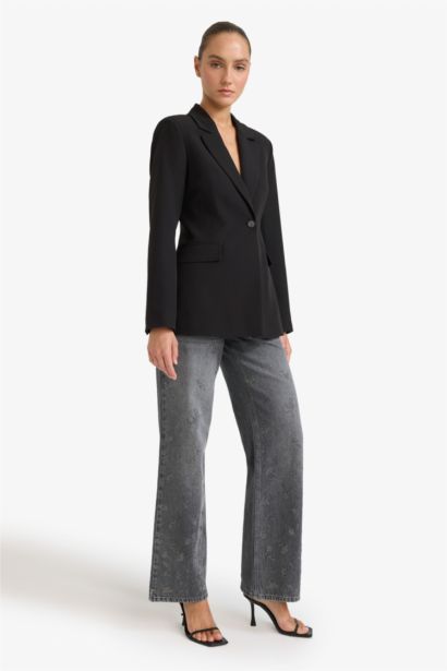 Regular Fit Düğmeli Blazer Ceket