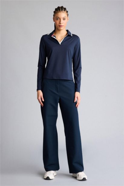 Standard Fit Sports Long Sleeve Polo T-Shirt