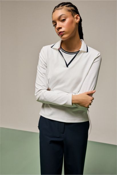 Standard Fit Long Sleeve Sports Polo T-Shirt