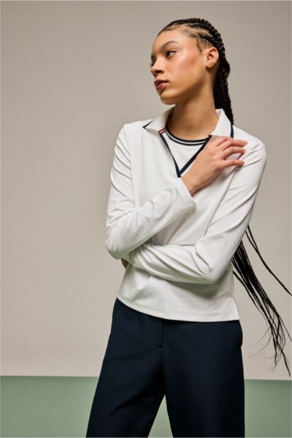 Standard Fit Long Sleeve Sports Polo T-Shirt