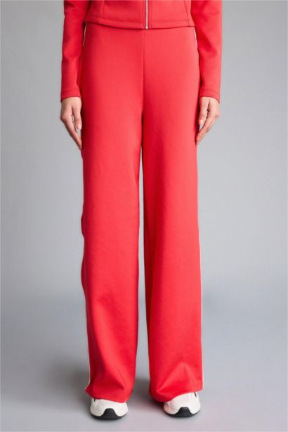 بنطلون سويت بانتس قماش سكوبا وايد ليج برجل واسع