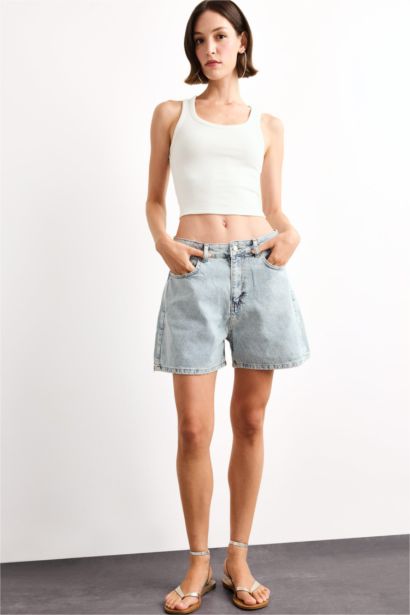 Regular Fit Denim Shorts